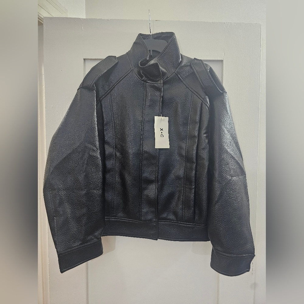 Pebbled Black P/U Bomber Jacket